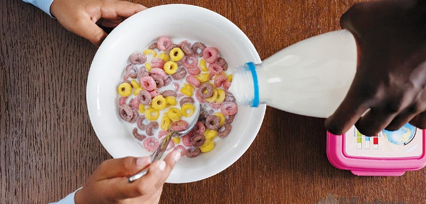 Makanan yang mungkin mengandungi kandungan gula tersembunyi termasuk bijirin dan susu.