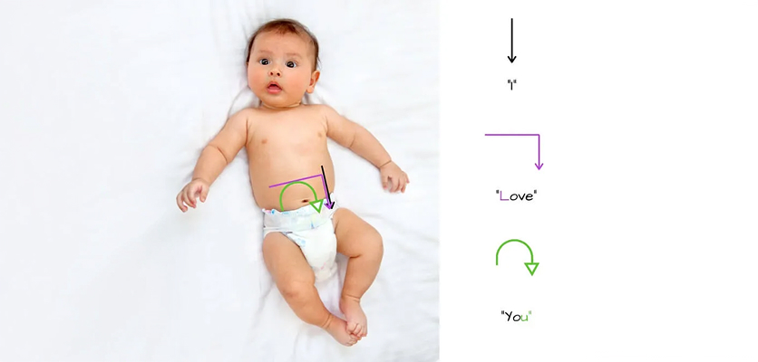 Cara urut bayi kembung perut: teknik ‘I Love U’ di perut bayi untuk bantu keluarkan angin