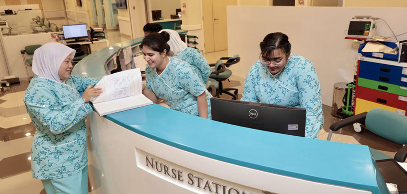 Nursing team at Columbia Asia Hospital Batu Kawan patient admission details during routine care